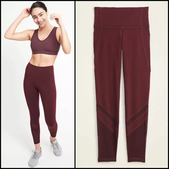 ON Black Elevate High-Rise Go-Dry Side-Pocket Mesh Compression 7/8 Ankle Legging - Picture 4 of 9